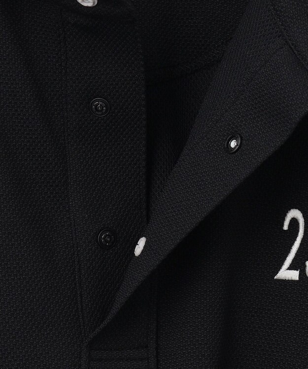 23区GOLF 【キングサイズ】ハニカムカノコ 半袖ポロシャツ ブラック系