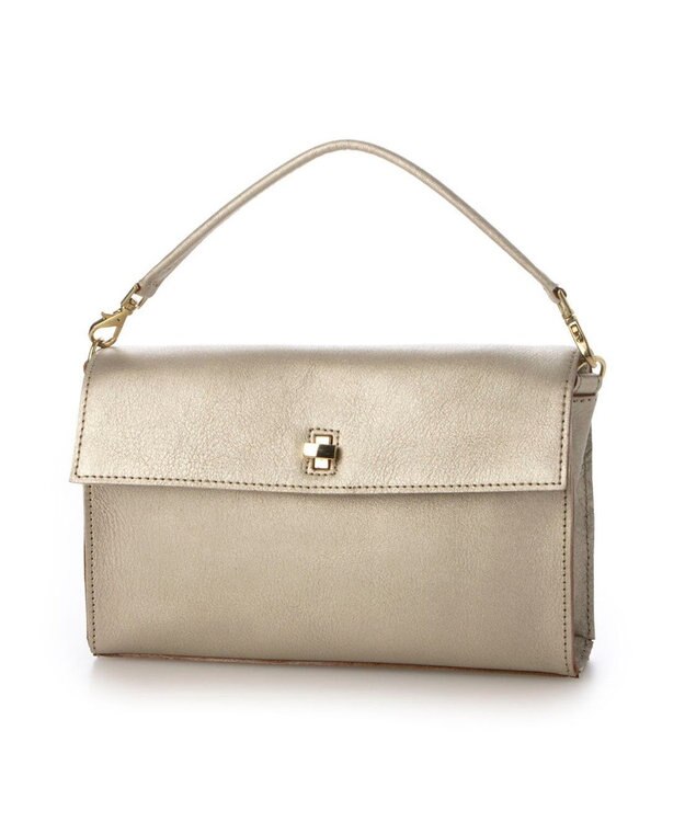 UNBILLION ペルケ perche / 姫路レザーひねりかぶせ2wayショルダーバッグ ゴールド