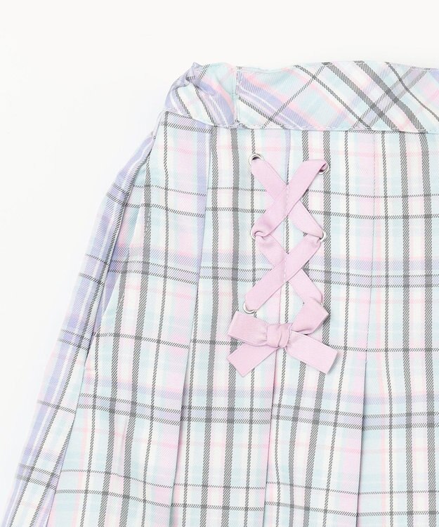 ANY KIDS チェック柄 ガーリー スカパン ミント系