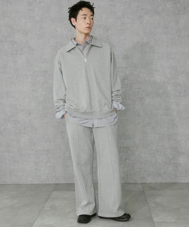 WEGO ラグランハーフZIPPO 杢グレー