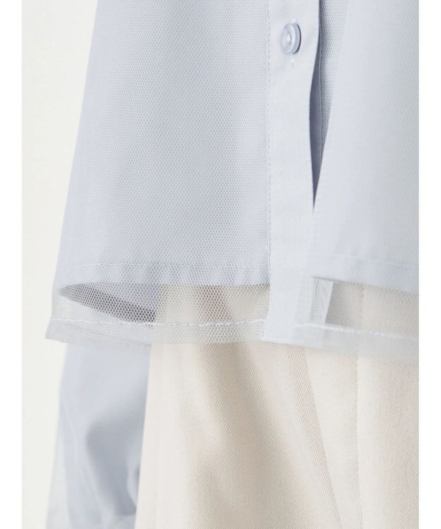 earth music&ecology チュールレイヤードシャツ Sax