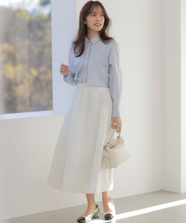 組曲 ニューリヨセルシャーティングマルチWAY ブラウス シャンブレーブルーストライプ系1