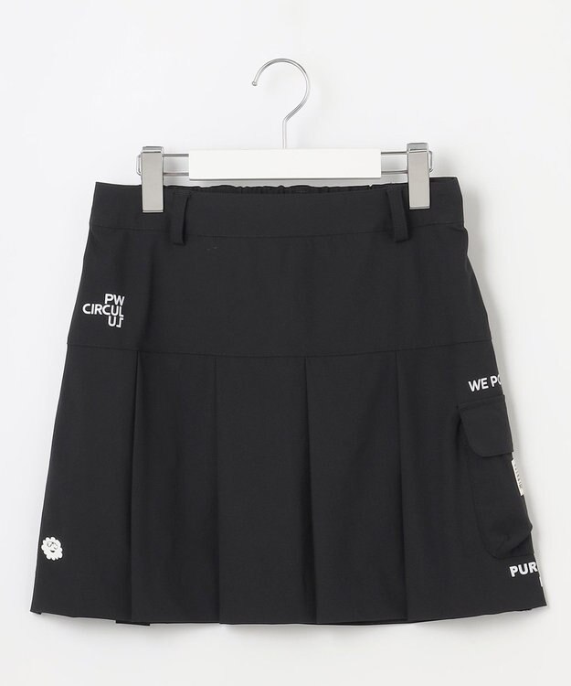 PW CIRCULUS 【UVカット / 接触冷感 / 伸縮性抜群】【WOMEN】フロントプリーツ ゴルフウェア レディース ブラック系