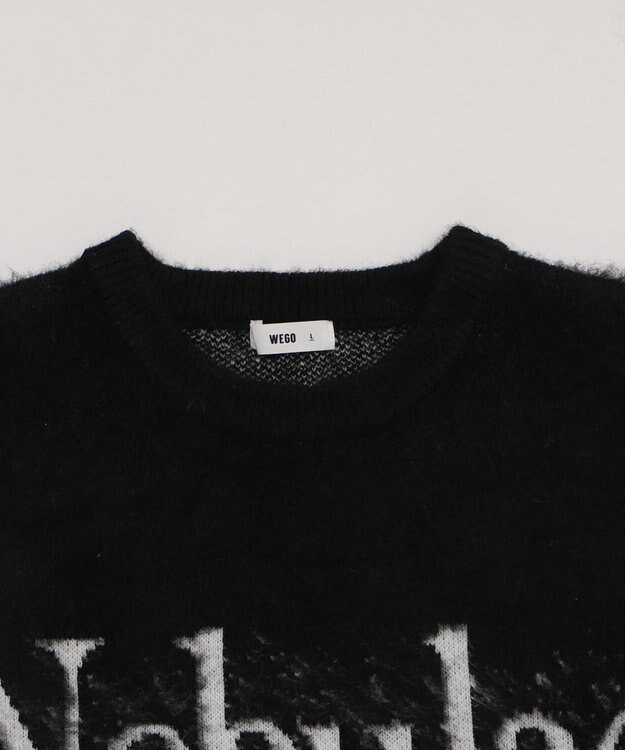 WEGO 【ユニセックス着用ITEM/MLサイズ展開】ファジーグラデーションプルオーバー ブラック