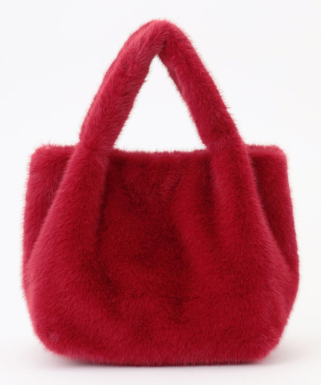 ANY カラーファーバッグ レッド