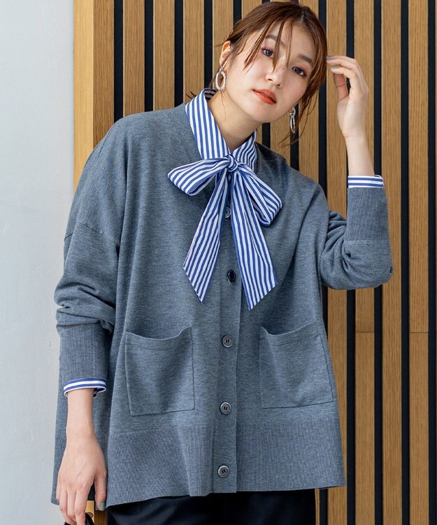 組曲 ビックシルエット カーディガン グレー系