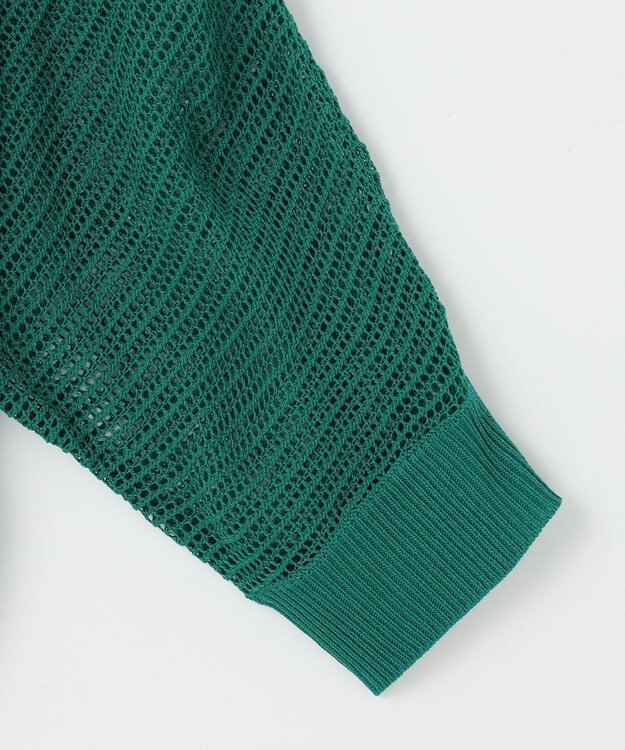 ANY メッシュパターンニットカーディガン ターコイズ