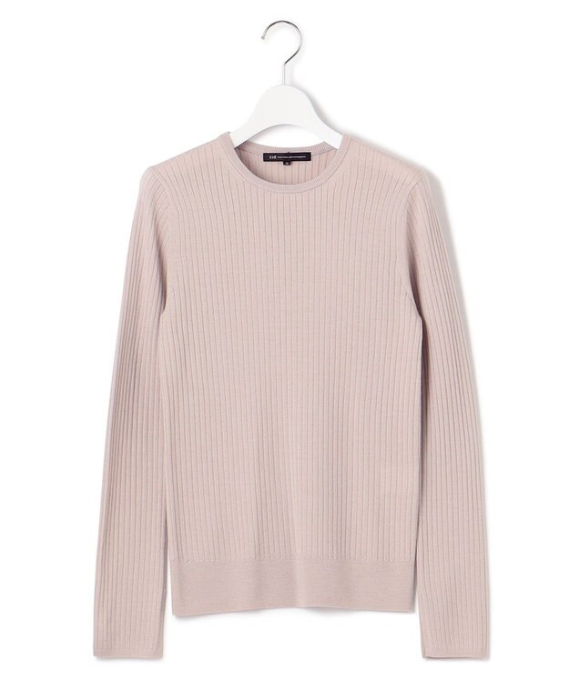 23区 【洗える】ウーステッドウール リブ ニット ベージュ系