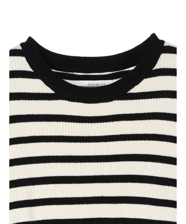 Green Parks ・ＥＬＥＮＣＡＲＥ　ＤＵＥニット＆ジャカードワンピース Border