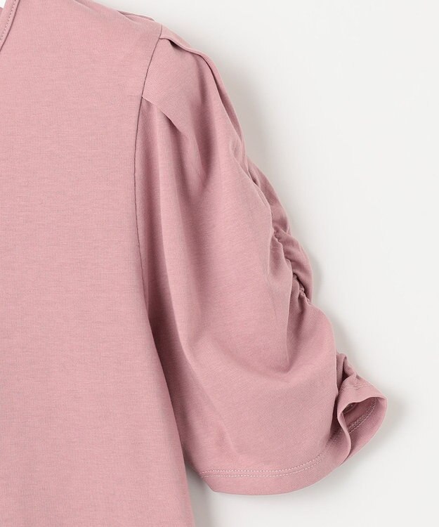 Feroux 【UVケア・美人百花7月号掲載】ギャザースリーブ Tシャツ ローズ系