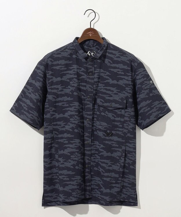 JOSEPH ABBOUD MOUNTAIN 【軽量/ストレッチ】メッシュサッカーカモ アウトドア シャツ ネイビー系6