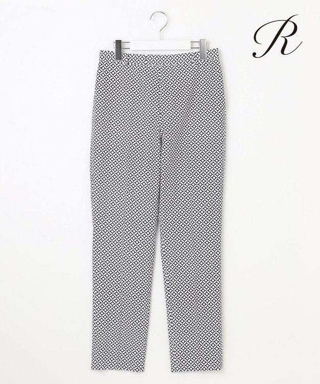 23区 【R(アール)】ジオメトリックペイズリープリント パンツ ジオメトリックネイビー