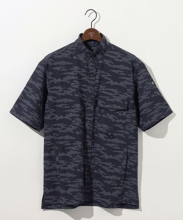 JOSEPH ABBOUD MOUNTAIN 【軽量/ストレッチ】メッシュサッカーカモ アウトドア シャツ ネイビー系6