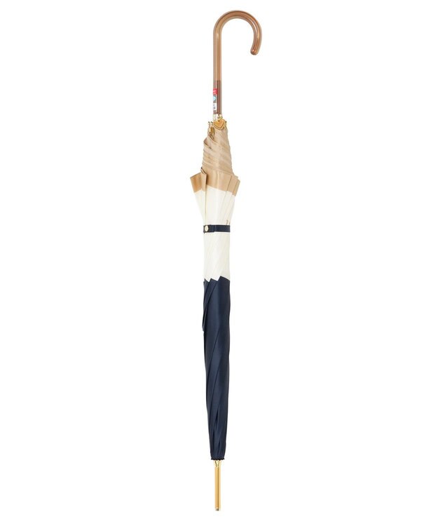 MOONBAT FURLA 長傘 カラーボーダー 耐風 日本製 ネイビーブルー