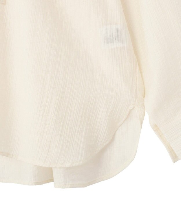 Green Parks シアーフードシャツ Ivory