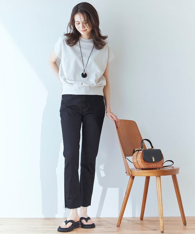 23区 L 【SLOW/洗える】コンパクトインレー フレンチスリーブ カットソー ベージュ系