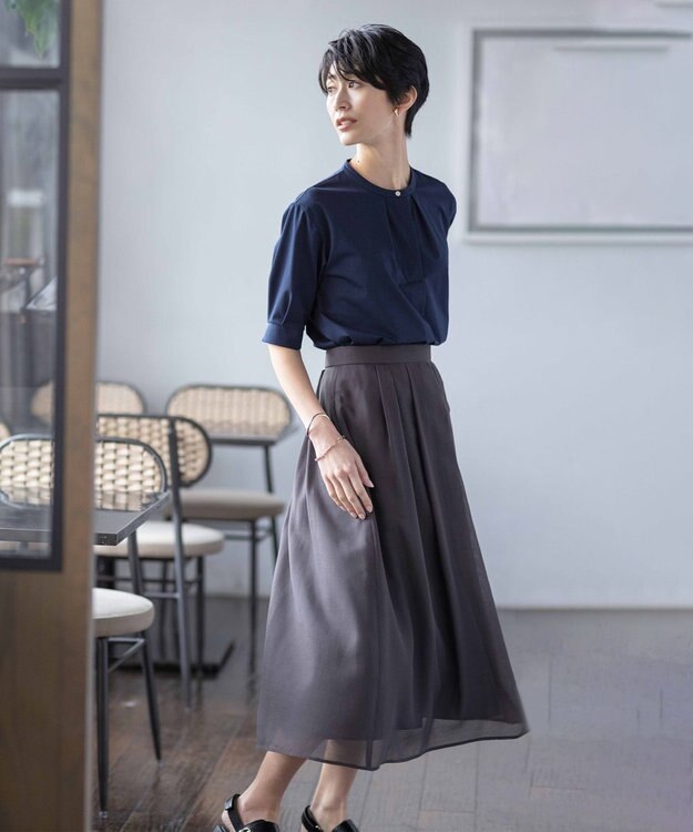 J.PRESS LADIES S 【WEB限定カラーあり・洗える】 ブライトスパンボイル スカート ダークブラウン系