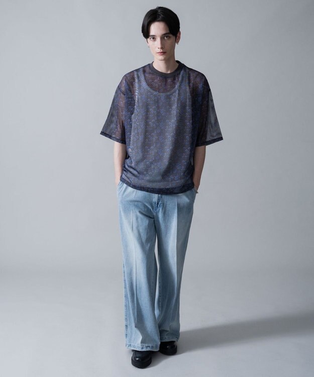 WEGO 【2点SET】メッシュパターンアンサンブルPOシャツ（SS） 柄2