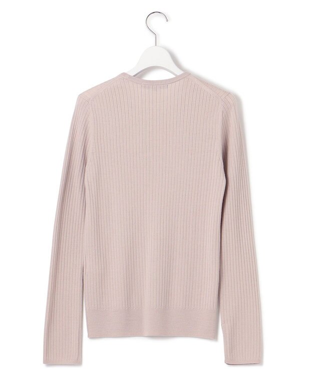 23区 【洗える】ウーステッドウール リブ ニット ベージュ系