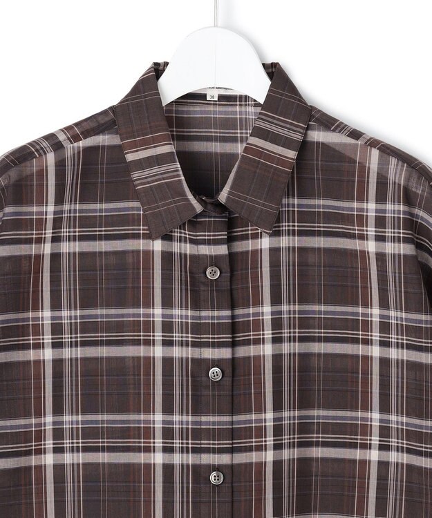 23区 【先行予約】ハイツイストシアーチェック クロップド シャツ ブラウンチェック