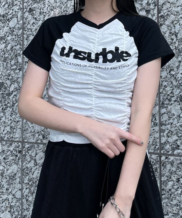 WEGO シャーリングラグラントップス ホワイト