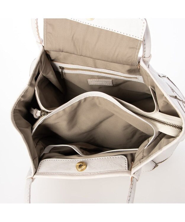 UNBILLION ピークスピーク PEAKSPEAK / 牛革パッチワーク・フラップトートL アイボリー