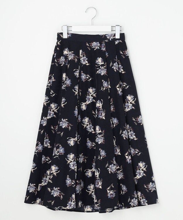 ANY SIS フラワータック スカート ネイビー系