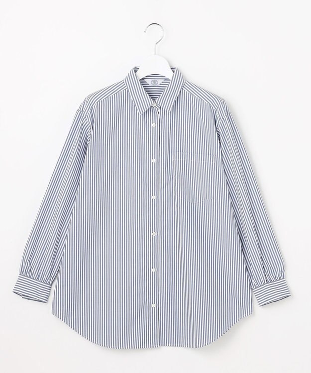 J.PRESS LADIES S エステネージュストライプ シャツ ブラウス ネイビーストライプ系