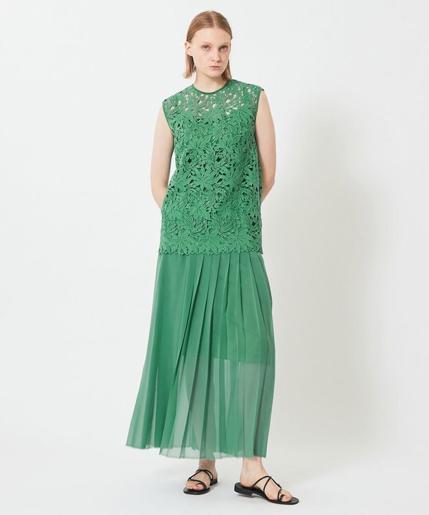 BEIGE， PARM / プリーツスカート Green