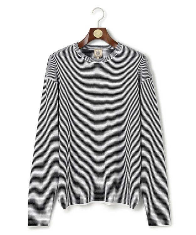 J.PRESS MEN 【Tシャツ感覚で着られる新感覚ニット】ボーダーニット ロングスリーブＴシャツ ネイビー系1