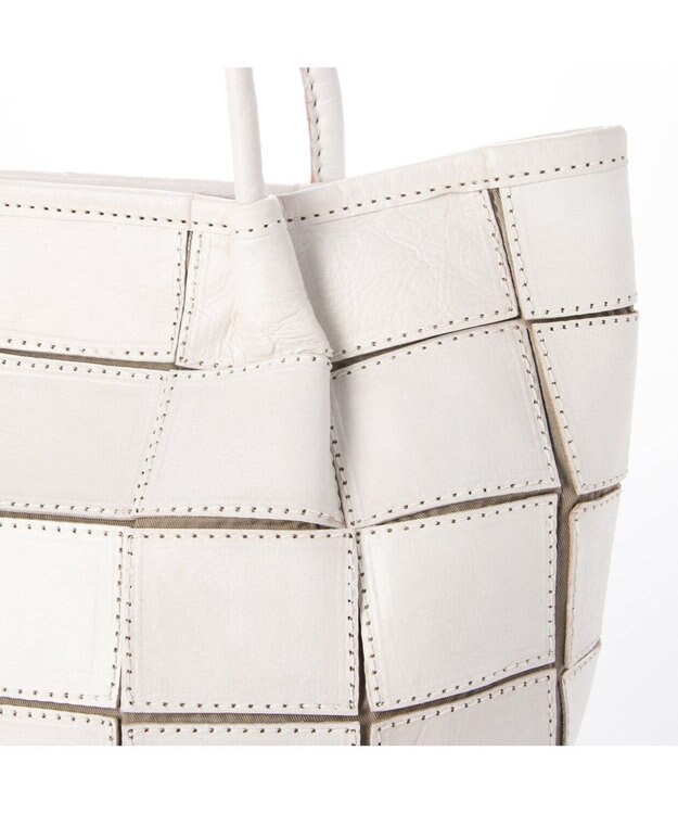 UNBILLION ピークスピーク PEAKSPEAK / 牛革パッチワーク・フラップトートL アイボリー