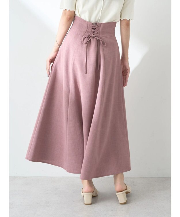 earth music&ecology バックレースアップスカート Pink