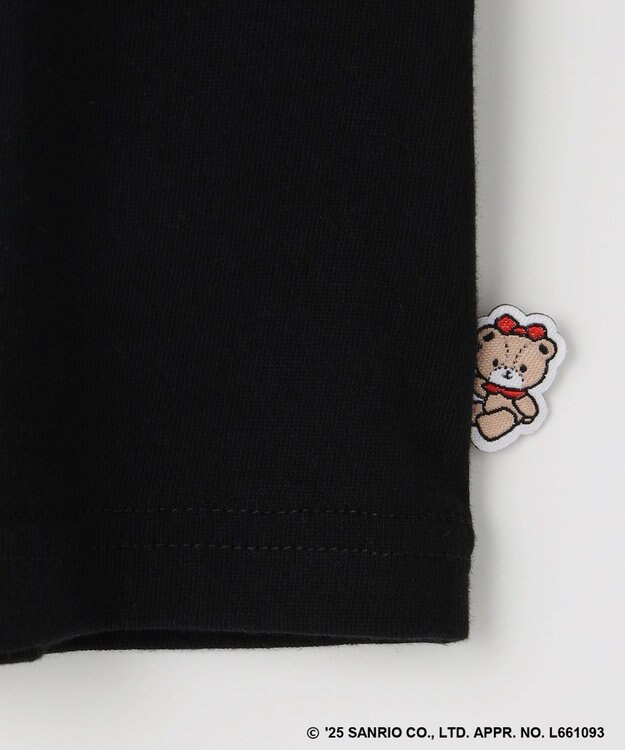 ANY KIDS 【ハローキティ×ANY KIDS】アップリケ 長袖Tシャツ ブラック