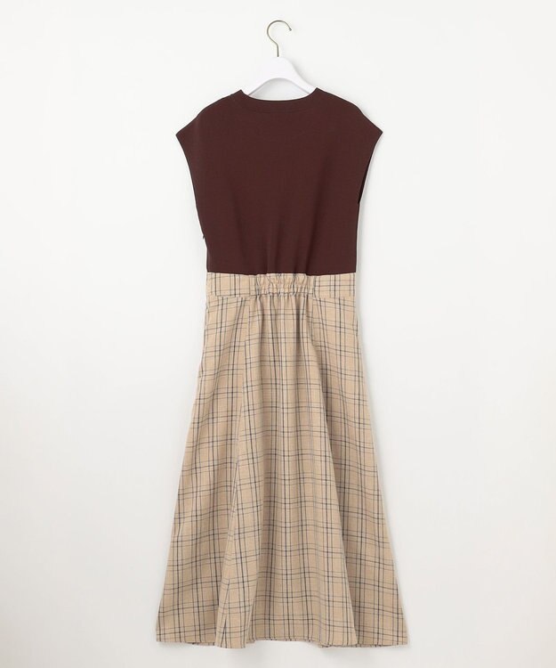 ANY SIS 【洗える】ニットコンビ ワンピース ダークブラウン系