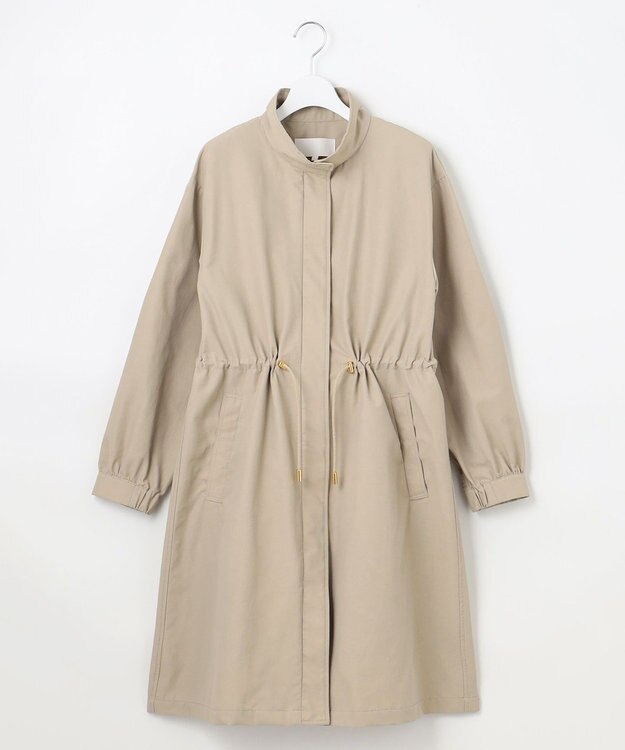 自由区 S 【撥水加工・洗える】コットンナイロンタッサーライナー付きスタンドカラー コート ベージュ