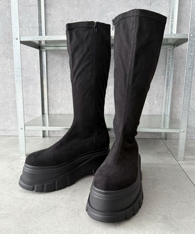 WEGO 厚底ボリュームロングブーツ ブラックその他