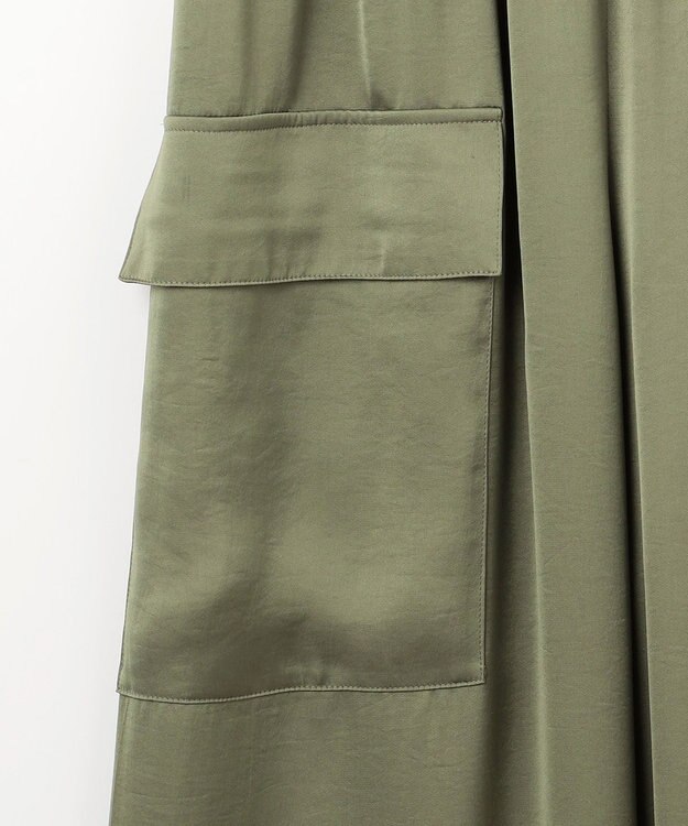 NAVE 【Nave・洗える】ヴィンテージサテン オールインワン カーキ系