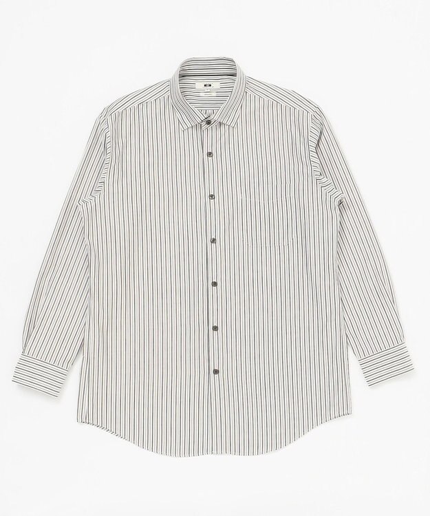 JOSEPH ABBOUD 【キングサイズ】JCサテンストライプ　シャツ ダークブラウン系1