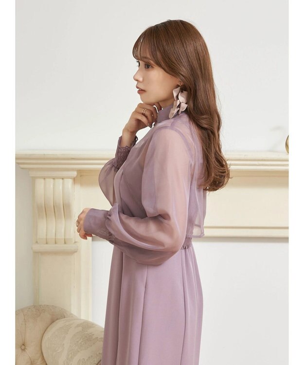 earth music&ecology ＳＥＴ２点シアーボレロ＋キャミワンピース Grayish Pink