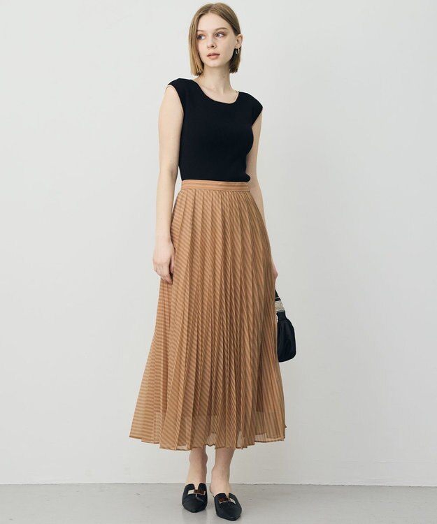 ICB カールマイヤープリーツ スカート アンバーブラウン
