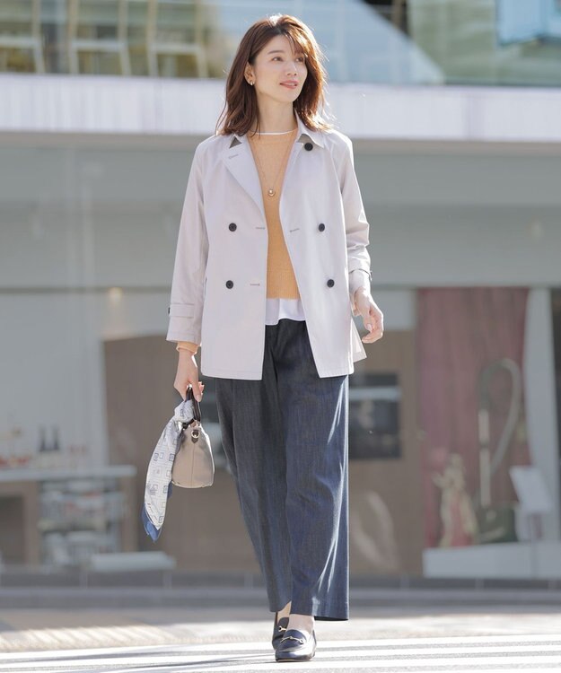 J.PRESS LADIES azulejoスクエアプリント スカーフ ネイビー系5