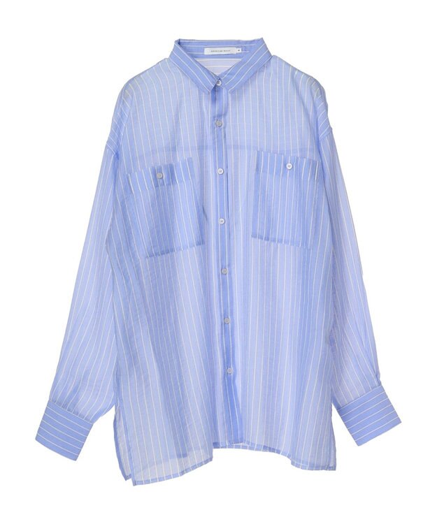 AMERICAN HOLIC シアーＣＯＯＬＷポケットシャツ Stripe Sax