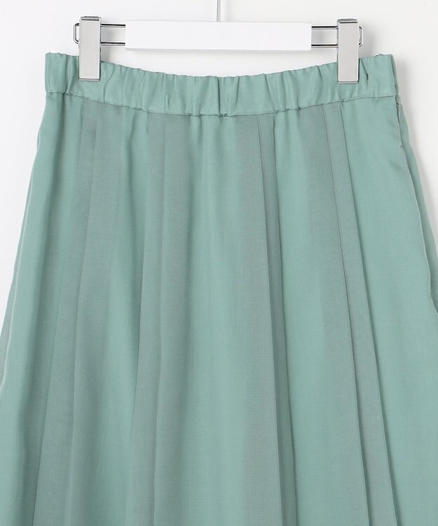 自由区 オーガンジープリーツ スカート ペールブルー