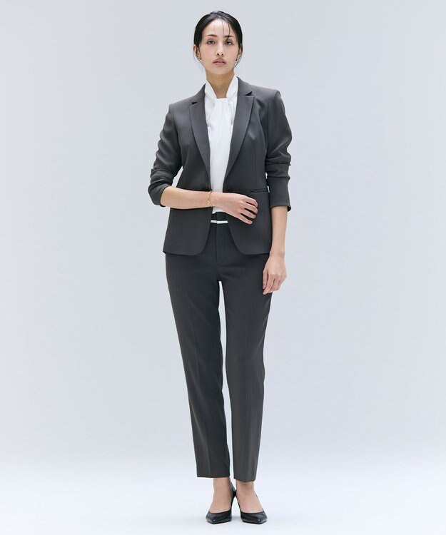 BEIGE， 【洗える】CINDY / クロップドパンツ C.Gray x White