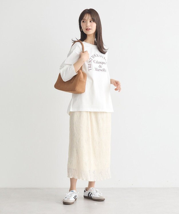 earth music&ecology 【綿100】アソートグラフィックロンＴＥＥ White