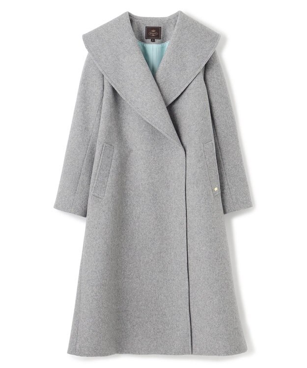 TOCCA LOOFAH ショールカラーウールコート グレー系