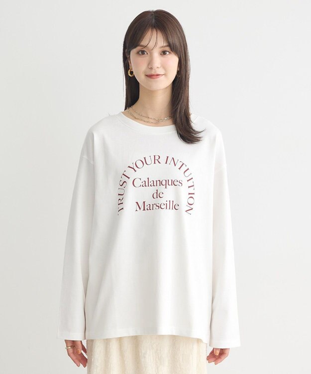 earth music&ecology 【綿100】アソートグラフィックロンＴＥＥ White