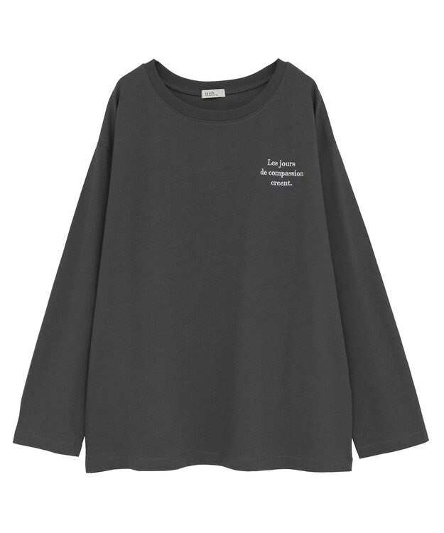 earth music&ecology 【綿100】アソートグラフィックロンＴＥＥ Charcoal Gray