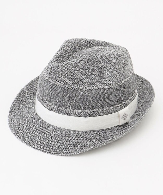 JOSEPH ABBOUD 【ウォッシャブル・バイカラー・紫外線対策】ウォッシャブルヘリンボーン ハット ライトグレー系