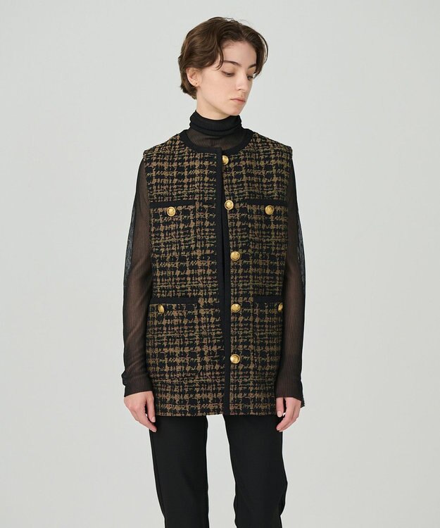 GRACE CONTINENTAL チドリツイードベスト マルチ